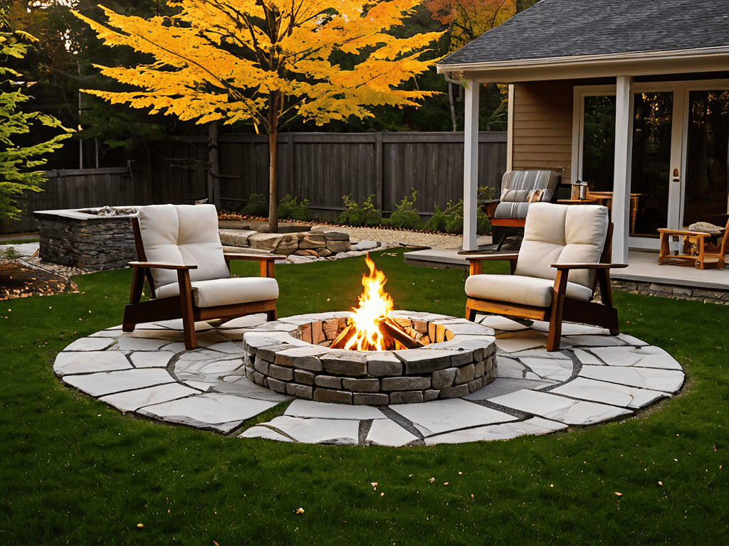 Building simple outdoor fire pit backyard