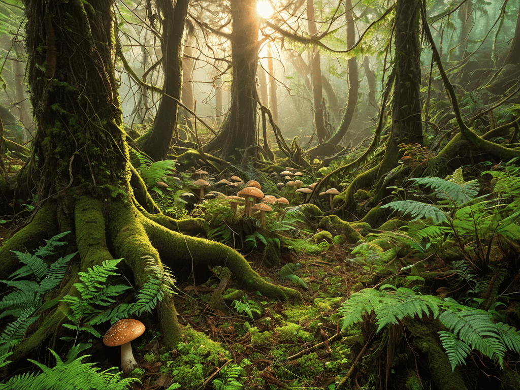 Goblincore nature scene