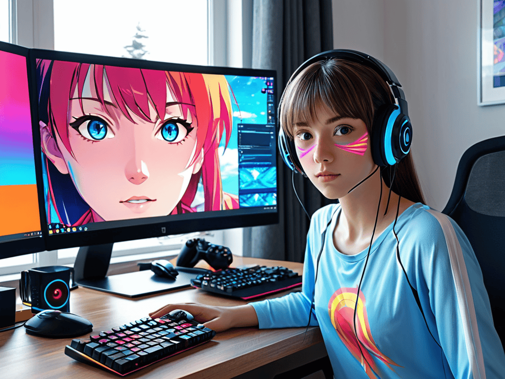 Vtuber Phenomenon anime face portrait