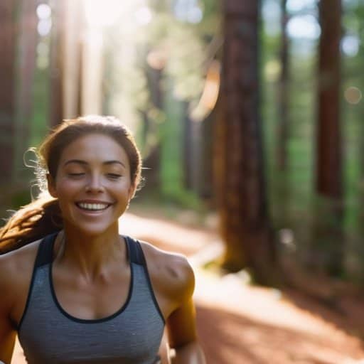 Happy jogger, endorphins and exercise uplift