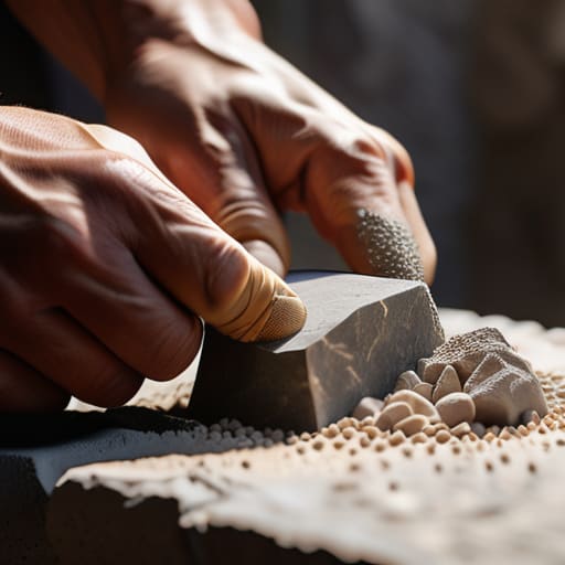 Detailed stone relief carving sculpture.